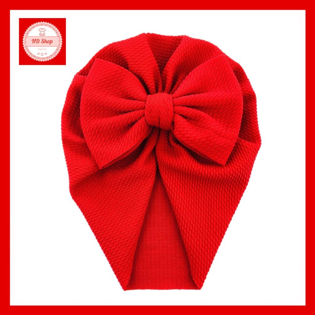 Turban cho bé gái sơ sinh, băng đô nơ thun mềm mại co giãn vừa phải