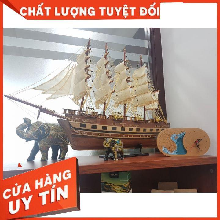 Thuyền Buồm FRANCE Dài 80cm Gỗ Còng Cao Cấp Tinh Xảo