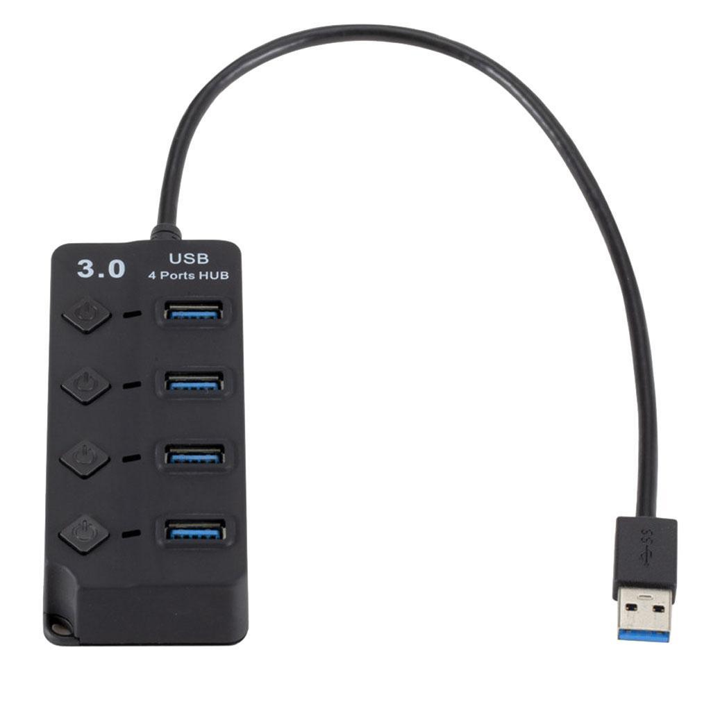 USB 3.0 Hub Multifunctional 4 Ports USB Adapter Splitter with On/Off Switch