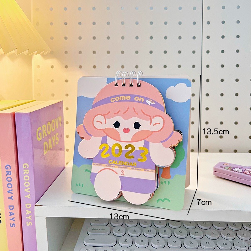 Lịch Bàn 2023 Họa Tiết Hoạt Hình Siêu Cute Có Trang Ghi Chú - Lịch Để Bàn 2023 Calendar Dễ Thương