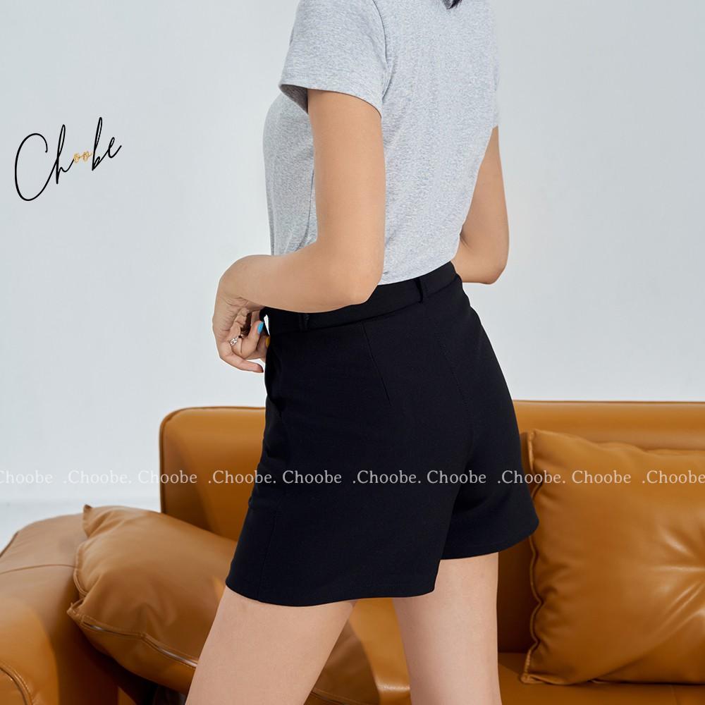 Quần short nữ Choobe cạp cao chất vải Umi Hàn cao cấp co giãn tốt tôn dáng -Q19