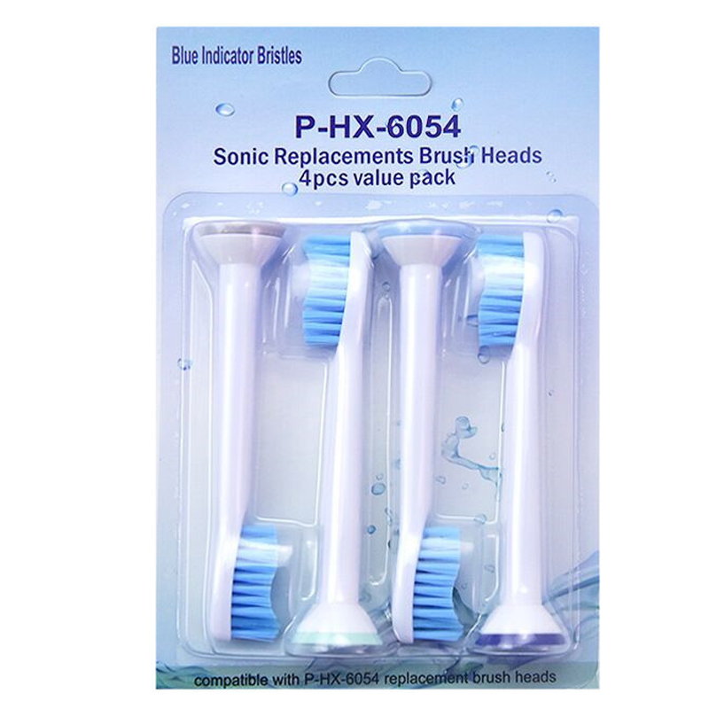 Bộ 4 đầu bàn chải đánh răng điện HX-6054 cho máy Philips Sonicare cho răng nhạy cảm HX3, HX6, HX7, HX8, HX9, R, FlexCare +, FlexCare, HealthyWhite, HydroClean, EasyClean, DiamondClean