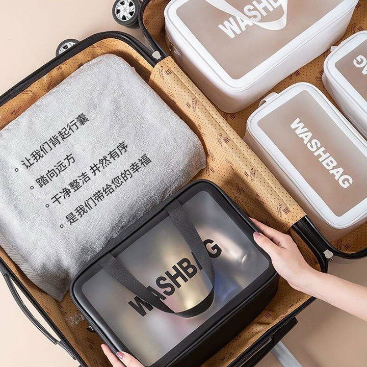 Túi Đựng Mỹ Phẩm, Đồ Trang Điểm Đi Du Lịch Washbag Trong Suốt Chống Thấm Nước Tiện Lợi Nhiều Kích Thước Nhiều Mẫu Chính Hãng