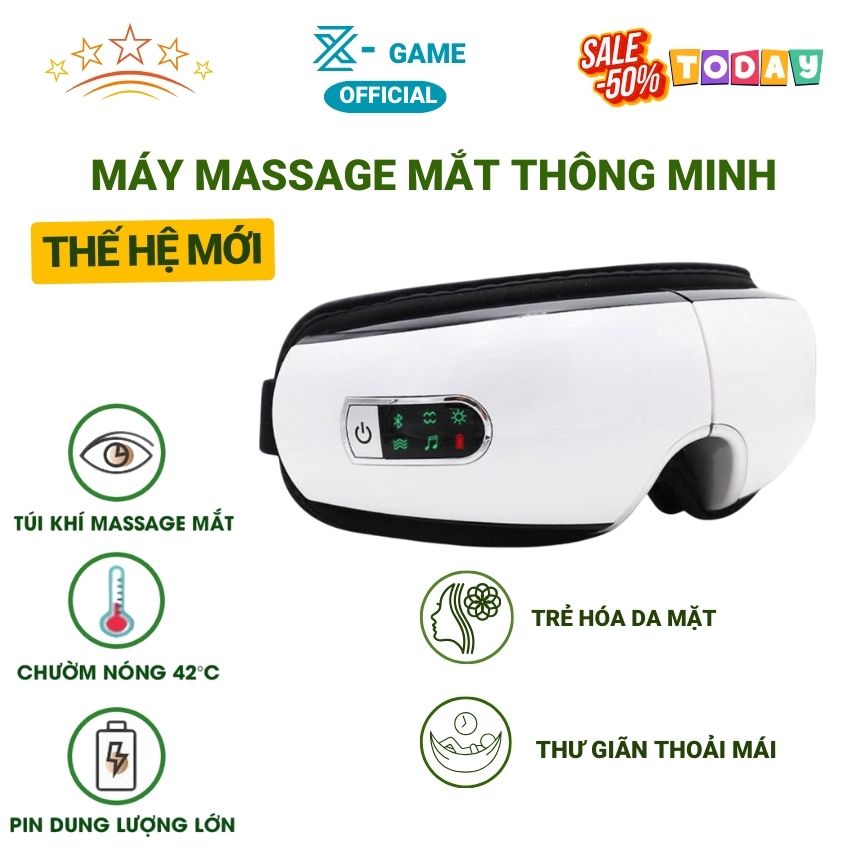 Máy Matxa Mắt Eye Care Thông Minh Tích Hợp 5 Chế Độ Massage Kèm Bluetooth Kết Nối Nhạc Xoa Dịu Cơn Mỏi Mắt Cải Thiện Thị Giác Và Giảm Thâm Quầng Hiệu Quả - Hàng Chính Hãng