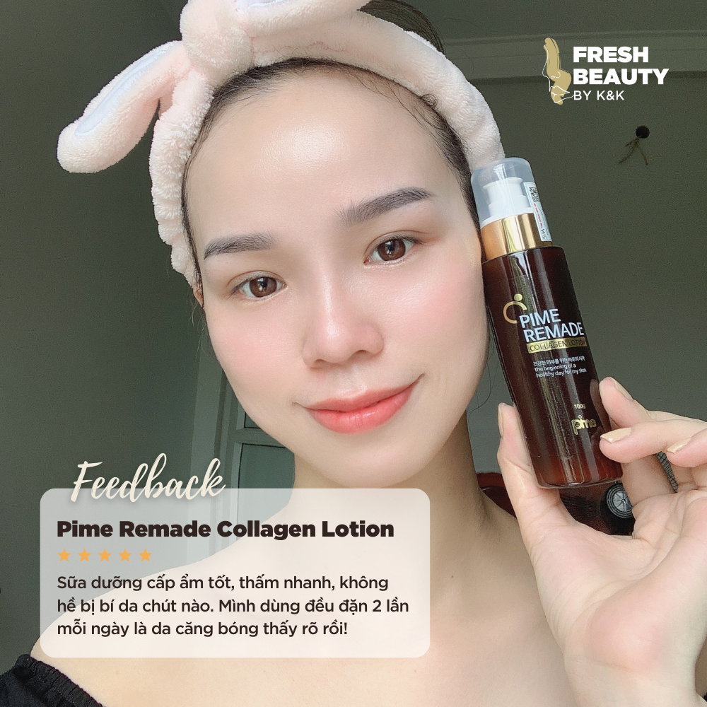 Lotion sữa dưỡng trắng da Pime 86% Collagen cấp ẩm phục hồi, hỗ trợ giảm tàn nhang sạm nám 100g