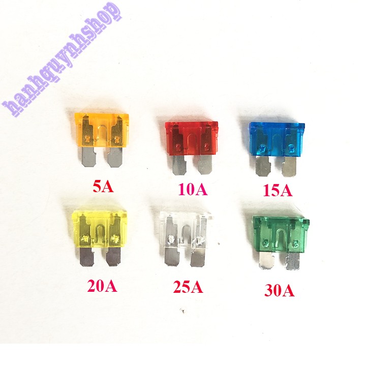 Bộ 60 Cầu Chì chân to Dự Phòng cho Xe Hơi, Xe Máy, Xe Tải