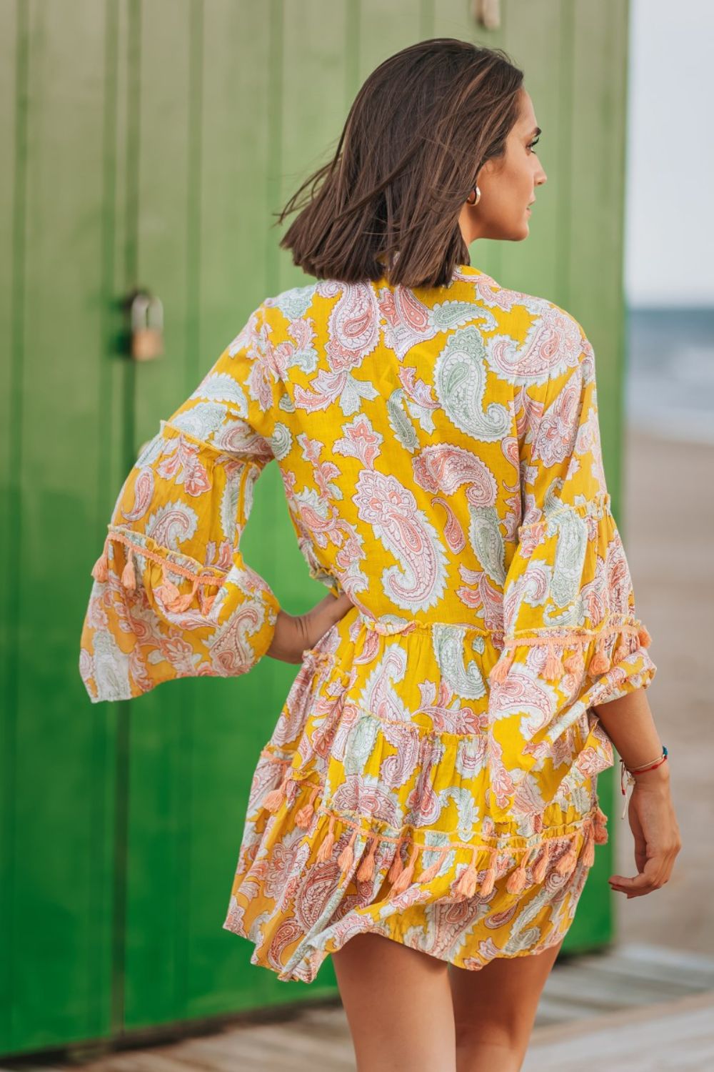 Đầm Boho Kết Cườm Cotton Isla Bonita