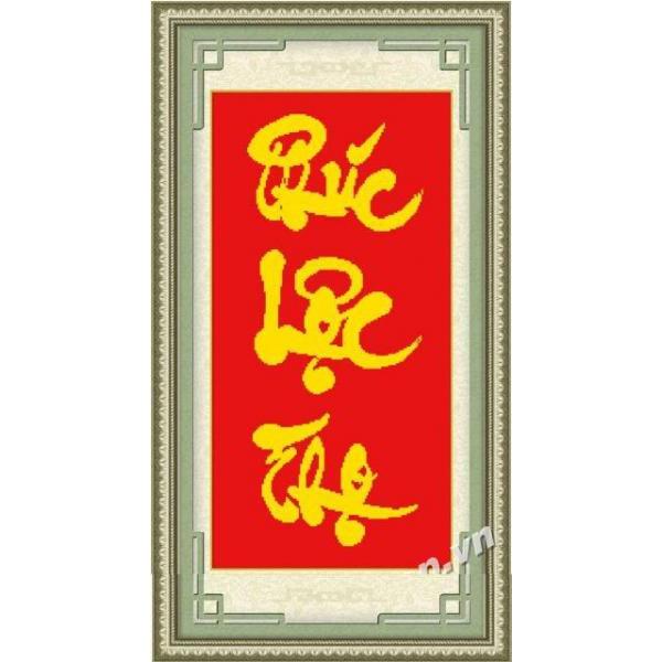 Tranh thêu chữ thập Phúc Lộc Thọ DLH-222745