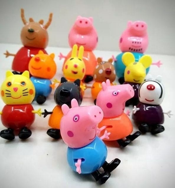 Bộ 12 búp bê Peppa Pig bổ sung cho trò chơi ngôi nhà, sân chơi và hoạt cảnh của gia đình heo Peppa và những người bạn