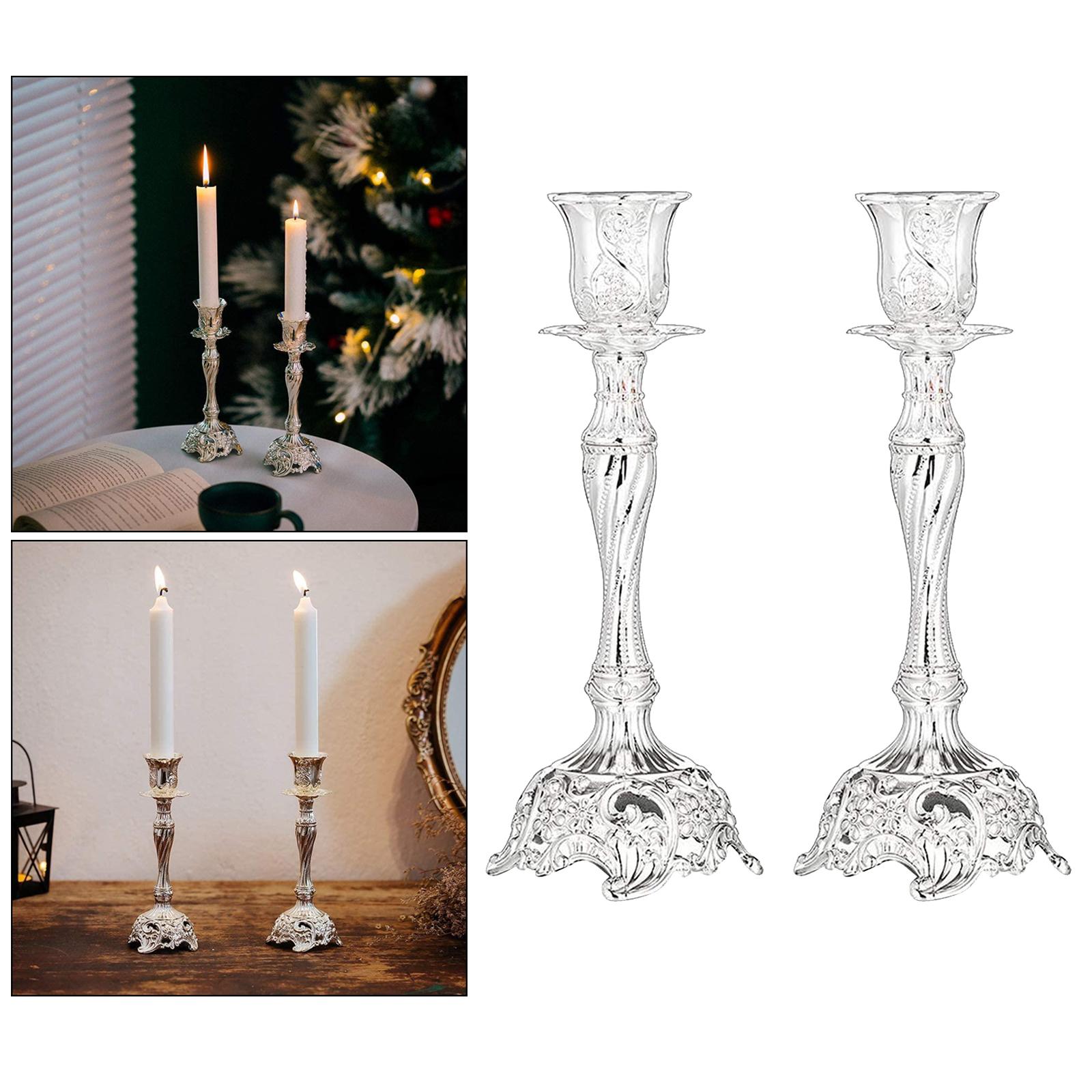 Metal Flowers Candlestick Holders Home Dinner Candle Holder Gold 3x3x4inch