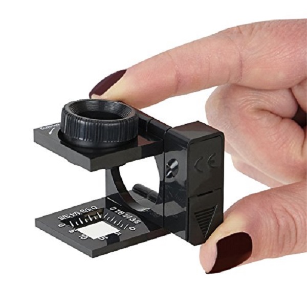 Kính lúp mini soi vải có thước đo Carson 11.5x - Hàng Chính hãng
