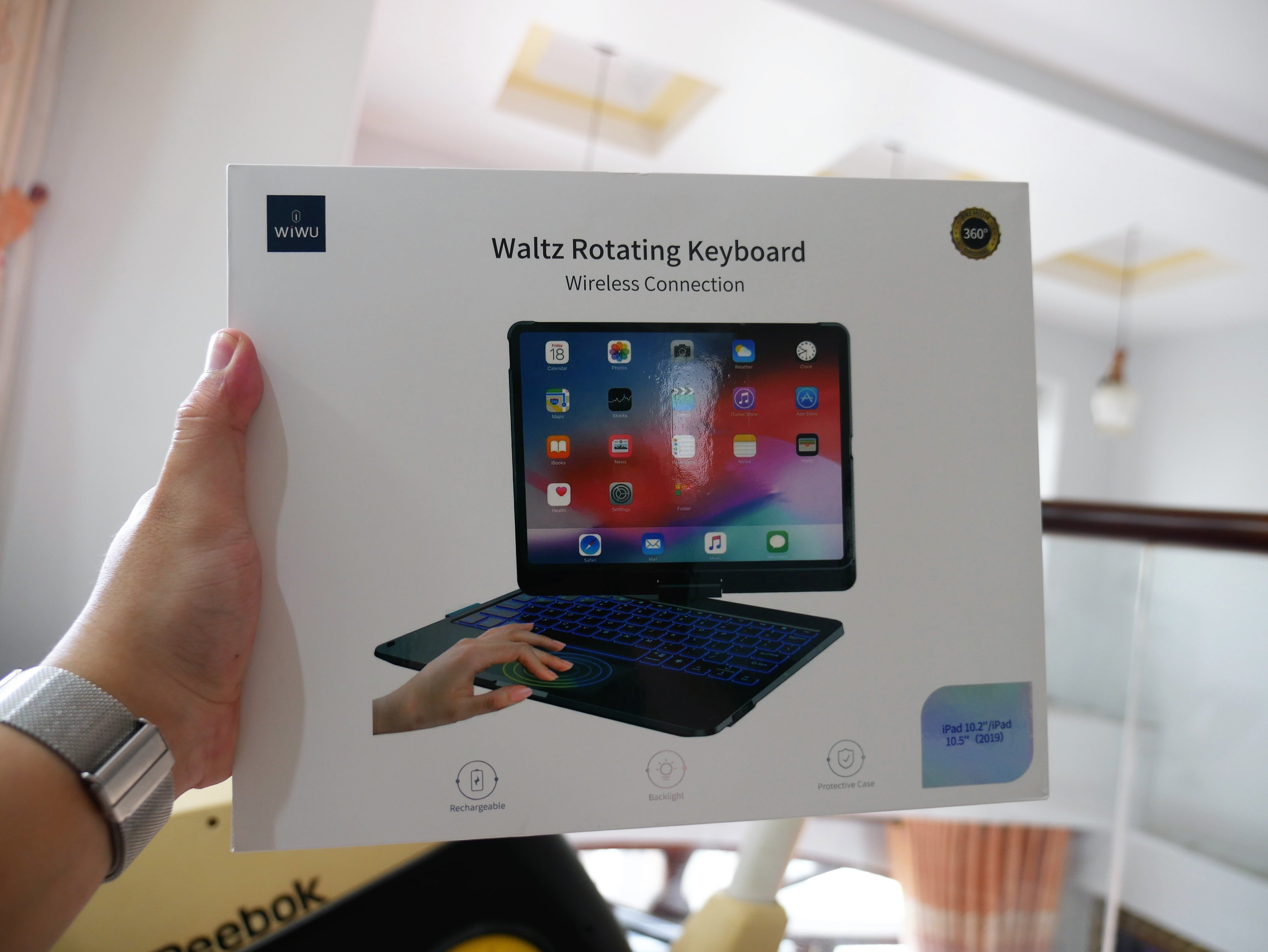 BAO DA BÀN PHÍM WIWU WALTZ MAGIC Xoay 360 ĐỘ CHO IPAD - Hàng chính hãng