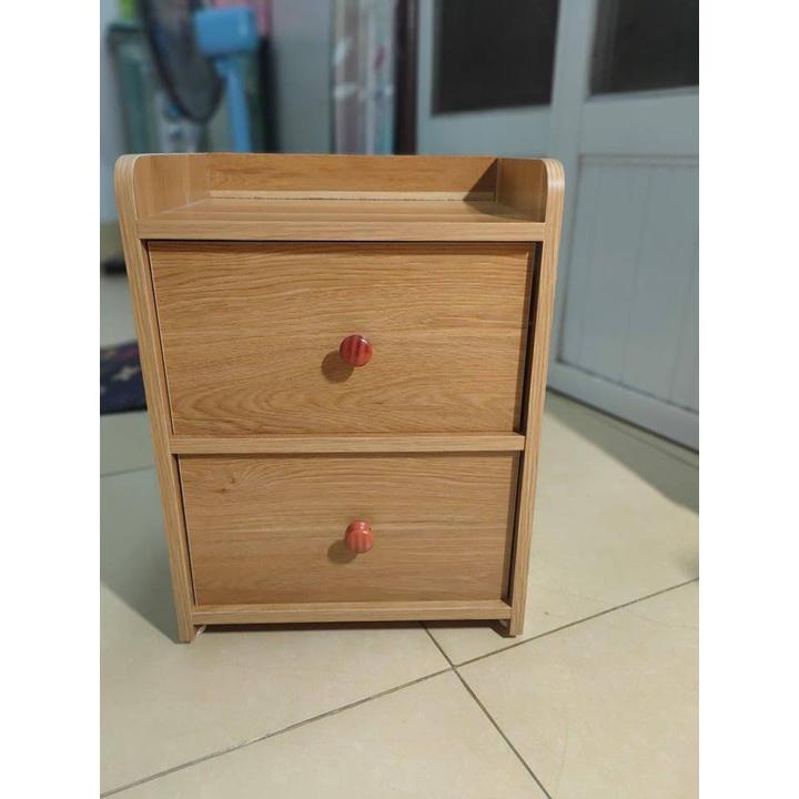 Tủ kệ đầu giường 2 ngăn kéo màu gỗ cực đẹp kích thước 42*30*22 cm