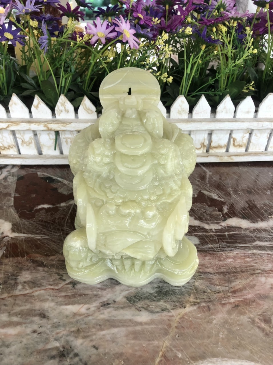 Tượng Cóc Ba Chân, Cóc Ngậm Tiền, Thiềm Thừ phong thủy chiêu tài lộc đá ngọc Onyx - Dài 15 cm
