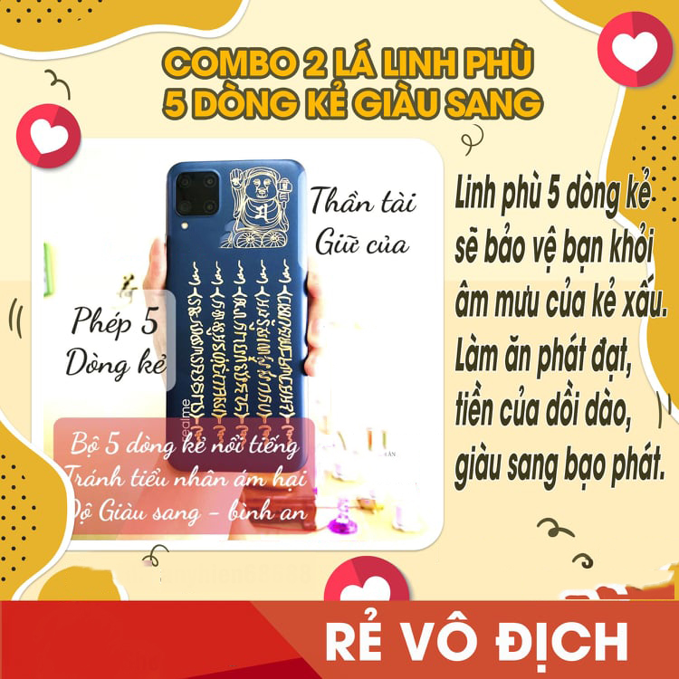 Combo 2 lá linh phù 5 dòng kẻ giàu sang PHÉP 5 DÒNG KẺ+THẦN TÀI GIỮ CỦA. Để bóp ví, dùng làm miếng dán điện thoại, máy tính, nhà cửa, xe