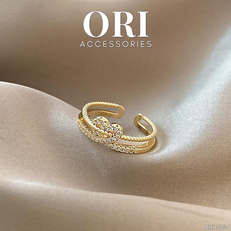 Nhẫn Nữ Freesize trái tim Lovely Heart tinh tế thời trang ORI ACCESSORIES N034