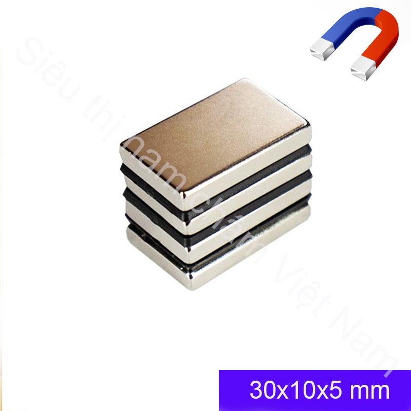 Nam châm hình chữ nhật kích thước 30x10x5mm, nam châm siêu từ tính