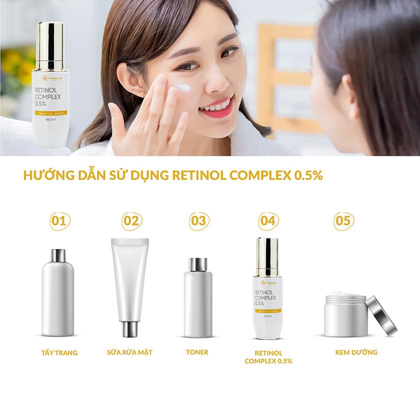 Tinh chất ngăn ngừa lão hóa, tái tạo da Retinol Complex 0.5% Huyền Phi 30ml