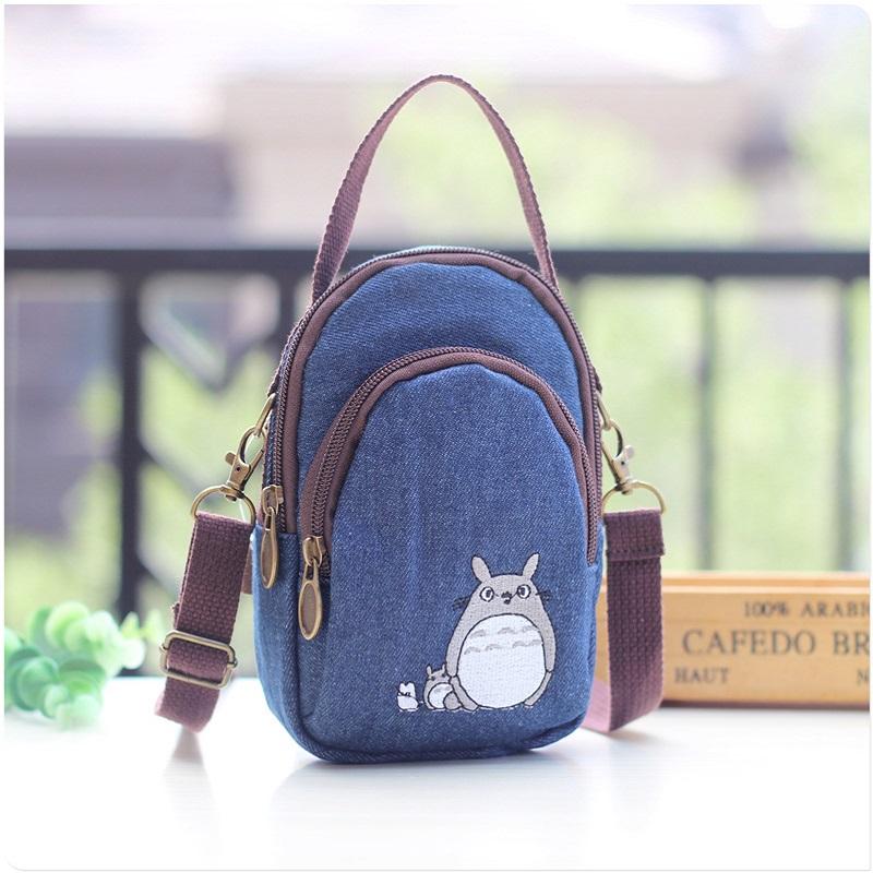 Vải Hoạt Hình Totoro Nữ Mini Tote Túi Xách Tay Nữ Đeo Vai Đeo Chéo Túi Đựng Tiền Điện Thoại Nữ Túi Bolso Bolsa Dành Cho Bé Gái