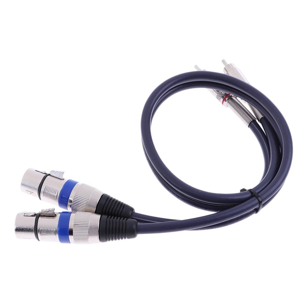 Dual Female XLR To Male RCA Cable 2 XLR To 2 RCA Plug  Audio Cable .5M