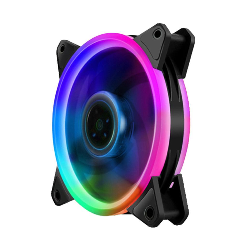 3x 12CM LED Computer Case Cooling Fan for PC 4-Color Light Loop