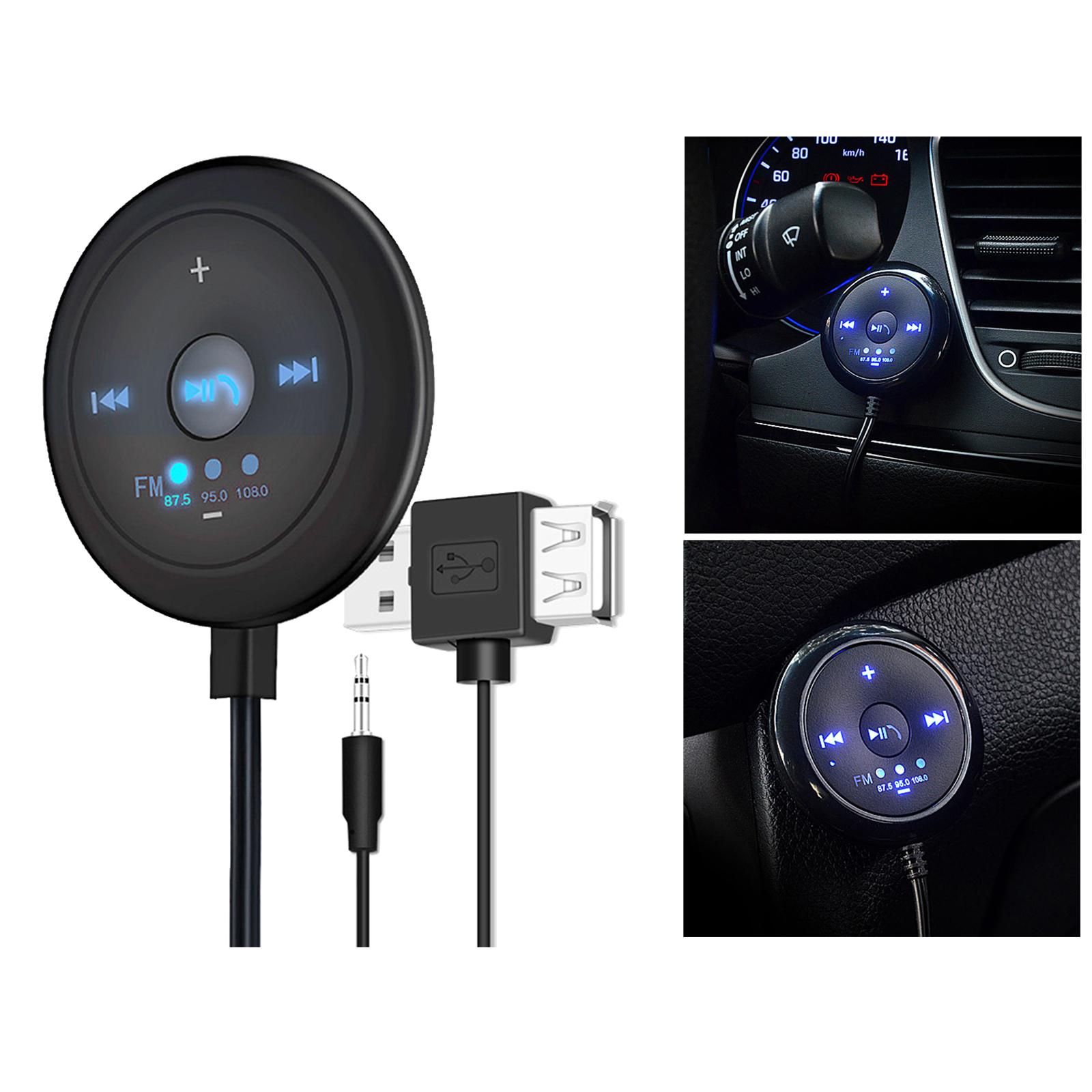 2x2 in 1 FM Bluetooth 5.0 Transmitter Receiver AUX Audio Adapter for Car TV
