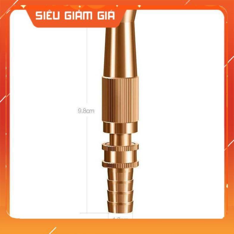 Đầu vòi xịt tăng áp mini bằng đồng có siết vòi đi kèm phun nước rửa xe, tưới cây tăng áp đa năng 206587