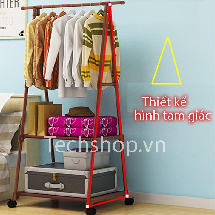 Kệ Treo Quần Áo Hình Tam Giác Có Bánh Xe Đa Năng - Giá Để Đồ Trong Phòng Ngủ