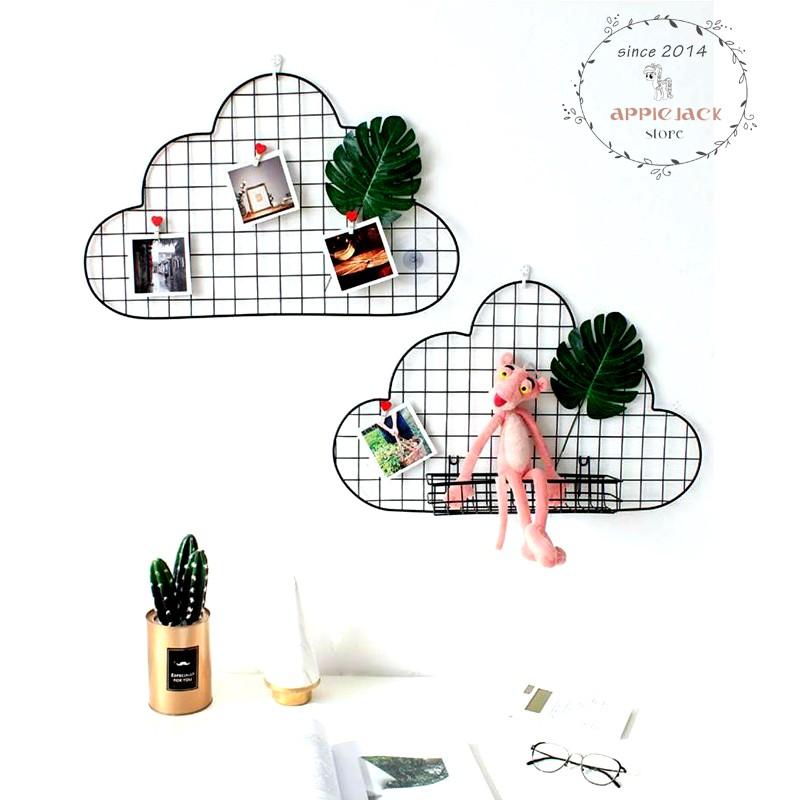 Lưới sắt hình đám mây siêu kute - decor treo ảnh - Tặng kèm móc treo