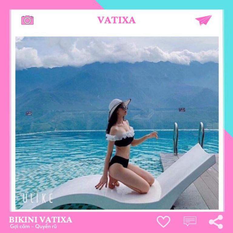 Bikini đồ bơi 2 mảnh công chúa phối ren lệch vai VATIXA BKN23