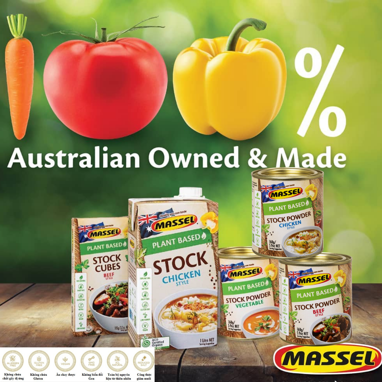 Hình ảnh Hạt nêm rau củ Massel Úc 100% từ rau củ thảo mộc bảo vệ sức khỏe, dành cho ăn chay, ăn mặn, ăn kiêng, và cho bé ăn dặm - OZ Slim Store