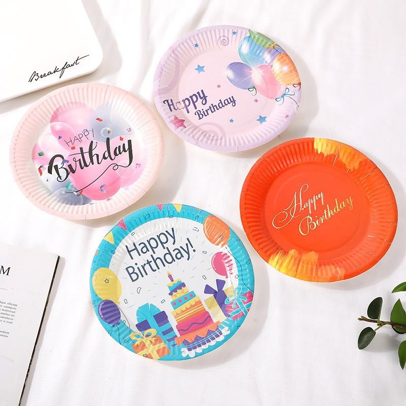 Đĩa Giấy Sinh Nhật Loại Mới Màu Sắc Lạ Mắt Dễ Thương,Đĩa Dày Dặn,Loại Đẹp BB60