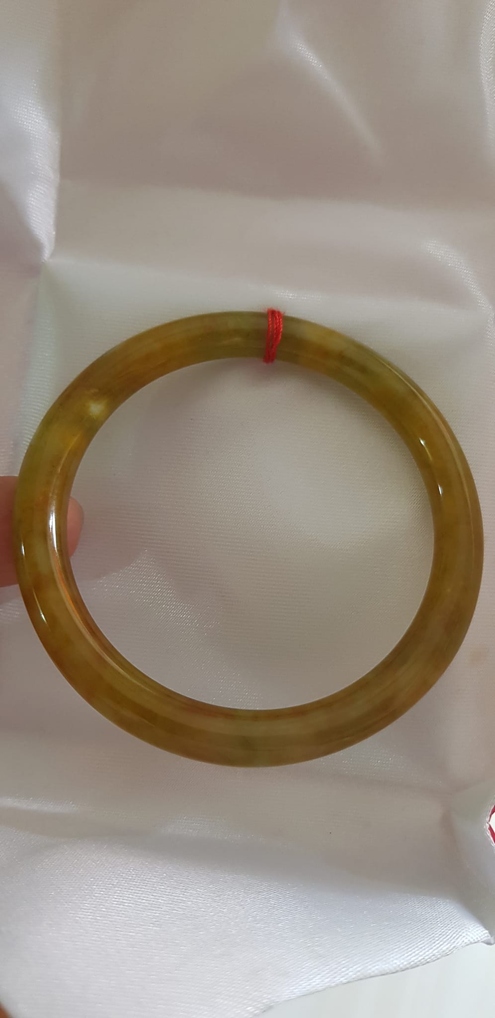 Vòng tay nữ đá Cẩm thạch Vàng Xanh Chanh nhẹ nhàng mới bóng đẹp lạ Ni 53mm x cọng 7mm Nữ 50kg - 55kg đeo món quà ý nghĩa dành cho các chị em ạ