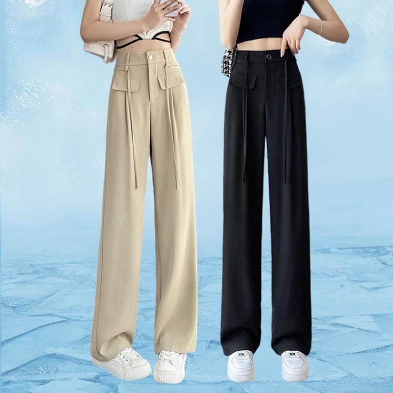 Quần ống suông dài nắp túi bigsize nữ dây kiểu cột BIGSIZE CÔ NHỎ - QDNT - Màu Be
