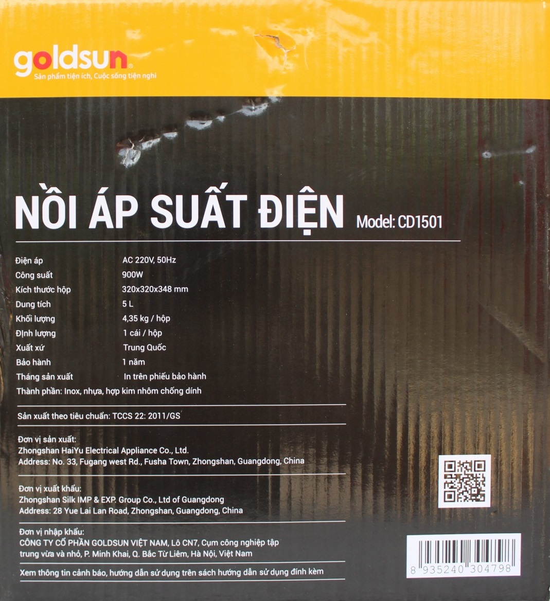 Nồi Áp Suất Điện Đa Năng Goldsun CD1501 (5 lít) - Chính Hãng