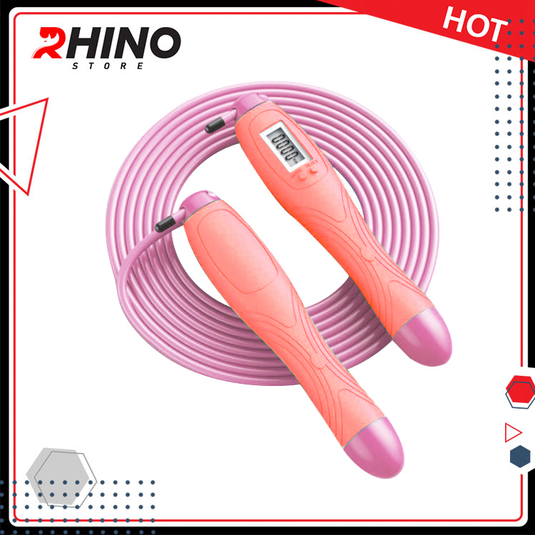 Dây nhảy thể thao lõi thép cao cấp Rhino J101 tự động đếm số, tích hợp đo calo, quãng đường - Dùng cho Muay | Boxing | Kickboxing - Hàng chính hãng