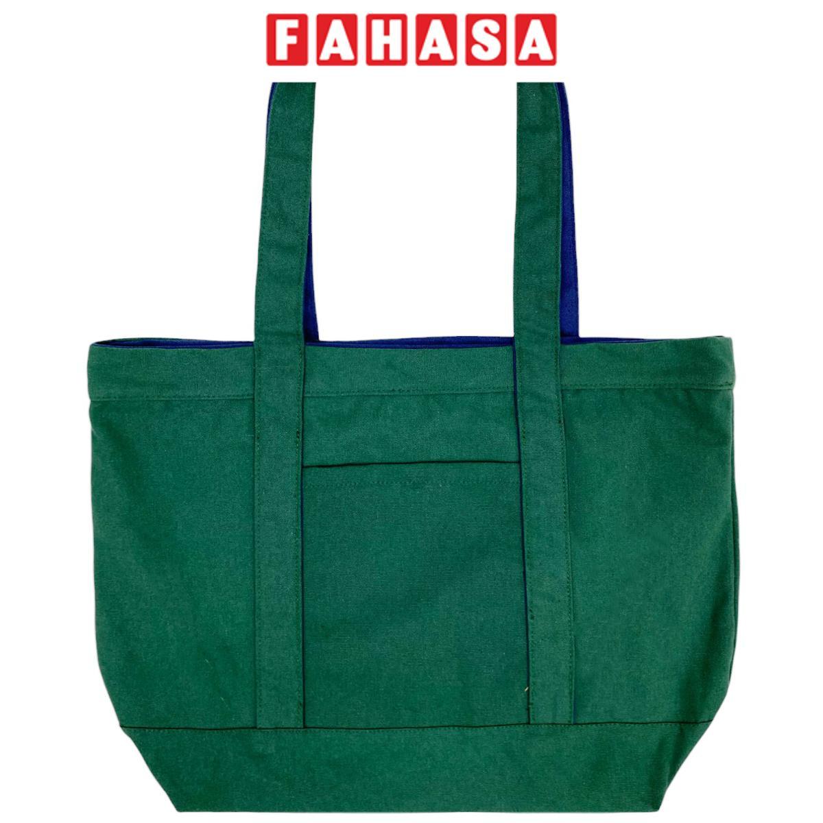 Túi Vải Tote 2 In 1 Phối 2 Màu - Saigon ZeroWaste - Màu Xanh Lá + Xanh Dương