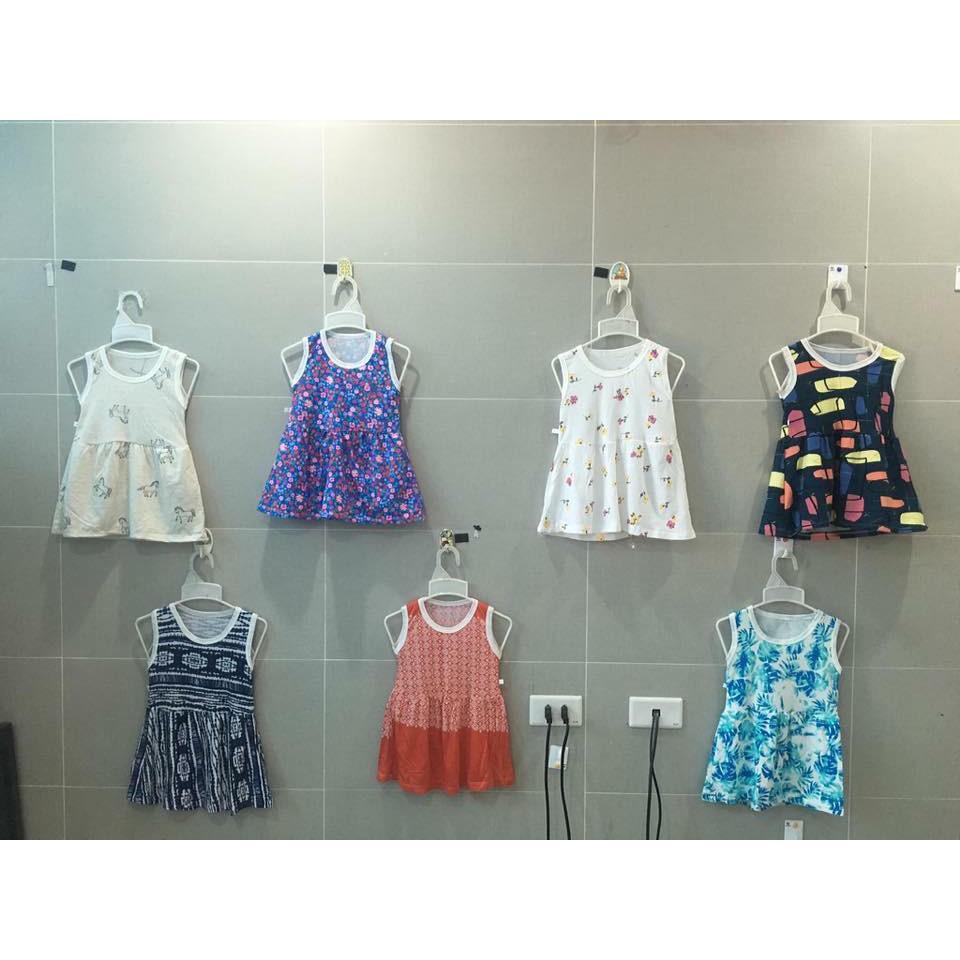 Combo 1-3- 5 bộ váy ba lỗ bé gái chất cotton thoáng mát