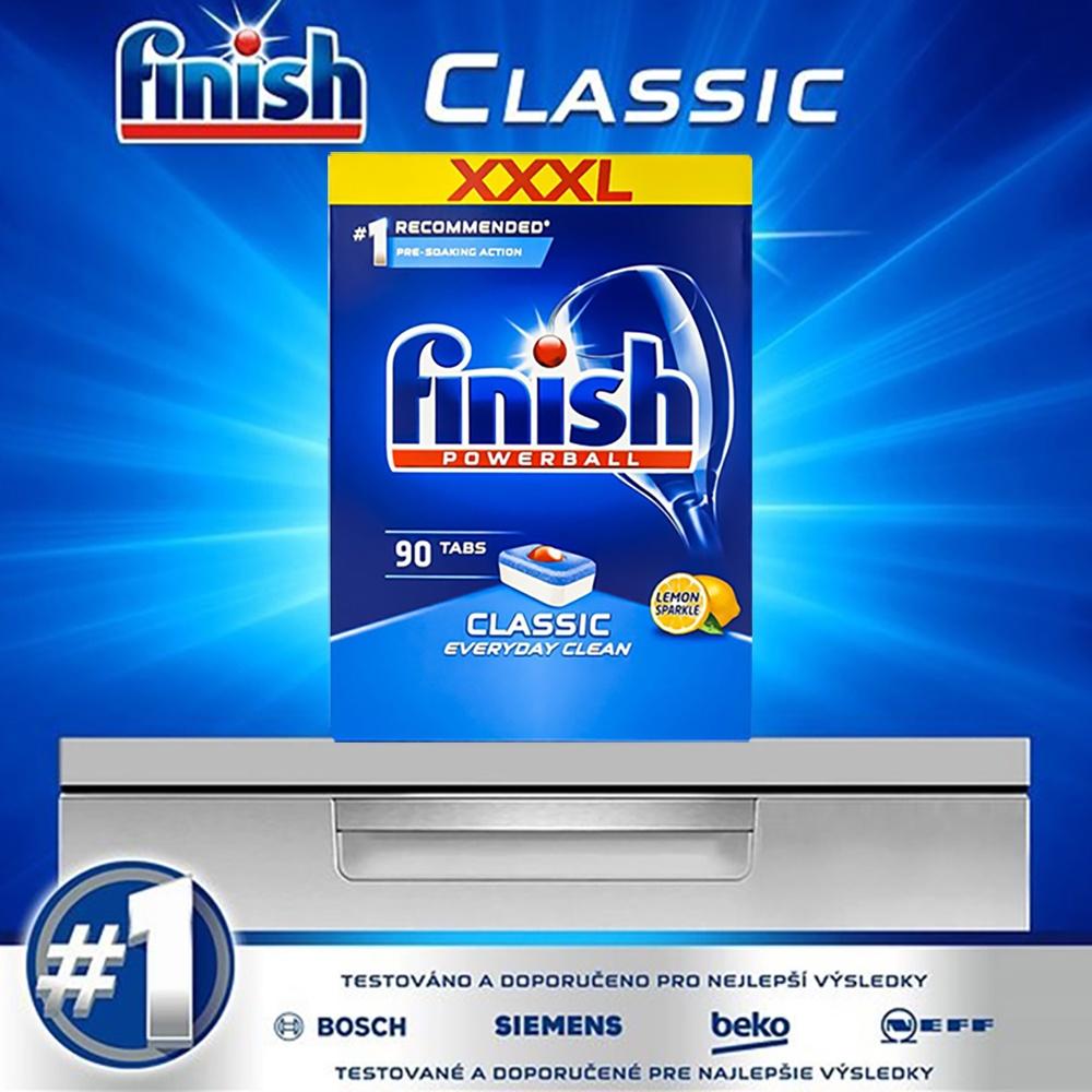 Combo 2 hộp 90 viên rửa bát Finish Classic Dishwasher Tablets Lemon - hương chanh