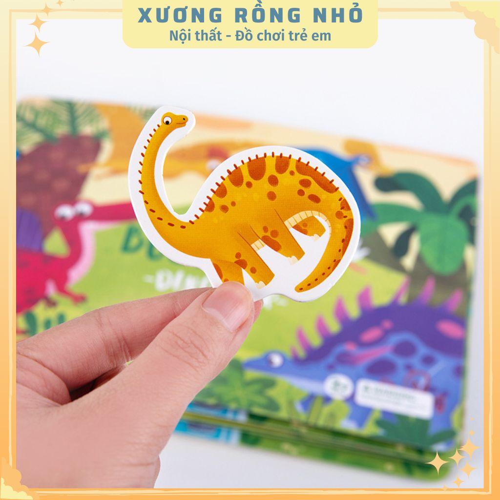 Học liệu bóc dán tiếng anh chủ đề Nông trại, Khủng long, Toán học, Busy Book sách bóc dán Farm, dinosaur