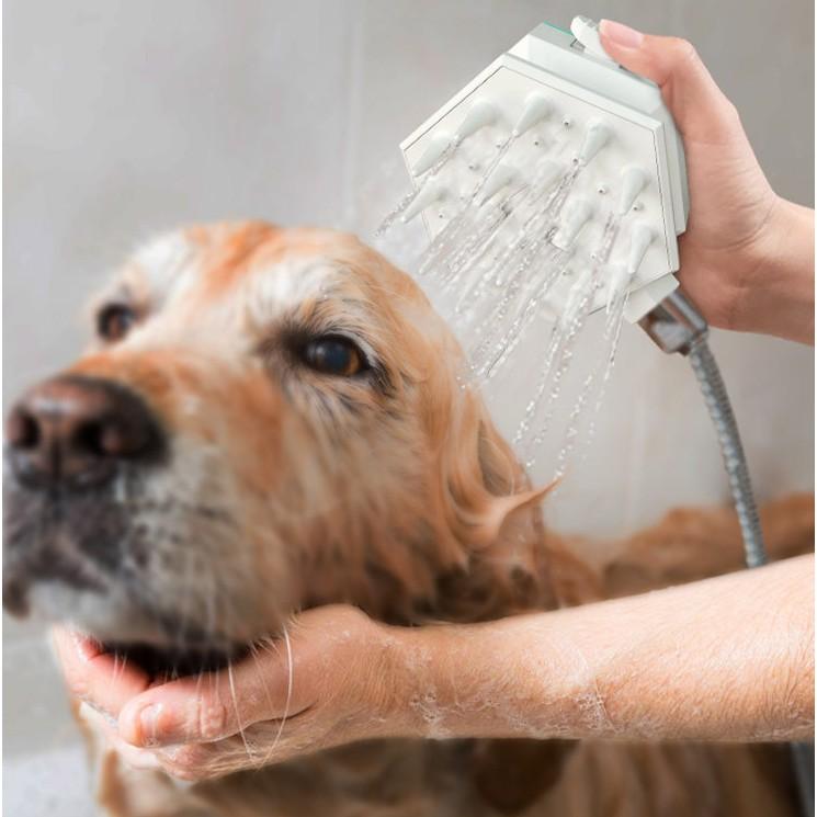 Đầu Vòi Nước Có Ngăn đựng Gel sữa tắm Massage tắm Thú Cưng 2in1  Pet Bathing&amp;Comb