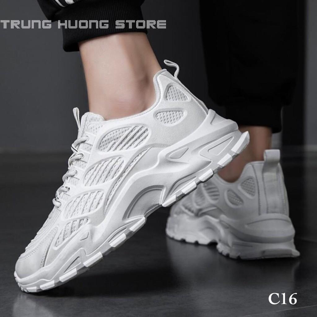 Giày Thể Thao Nam, Giày Sneaker Màu Trắng - CHÍNH HÃNG, HÀNG CAO CẤP Trung Hương B76 fullbox