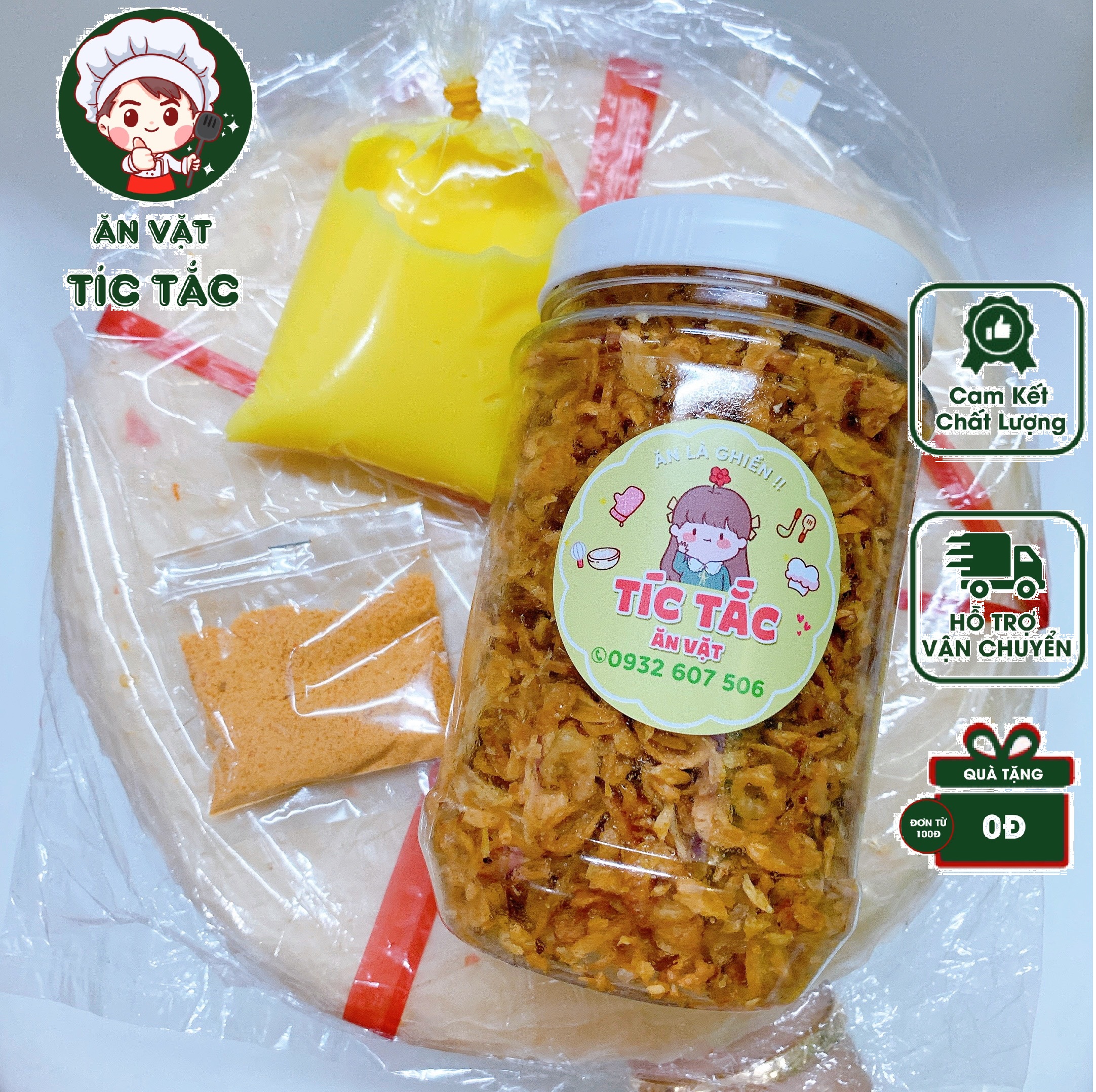 (Cực Ghiền) Combo Bánh Tráng Phơi Sương Mỏng Dẻo Kèm Muối Hành Phi Sốt Bơ Trứng Đặc Biệt Tíc Tắc