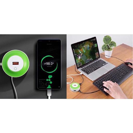 Cáp Sạc 4 Cổng Usb Cảm Ứng Có Led