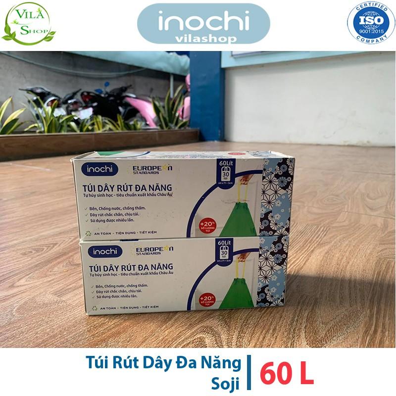 Túi Rút Dây Đa Năng, Túi Tự Hủy Cao Cấp Inochi, Kích Cỡ 60L Chất Liệu Nhựa Nguyên Sinh Không Mùi - Dai - Khó Rách.