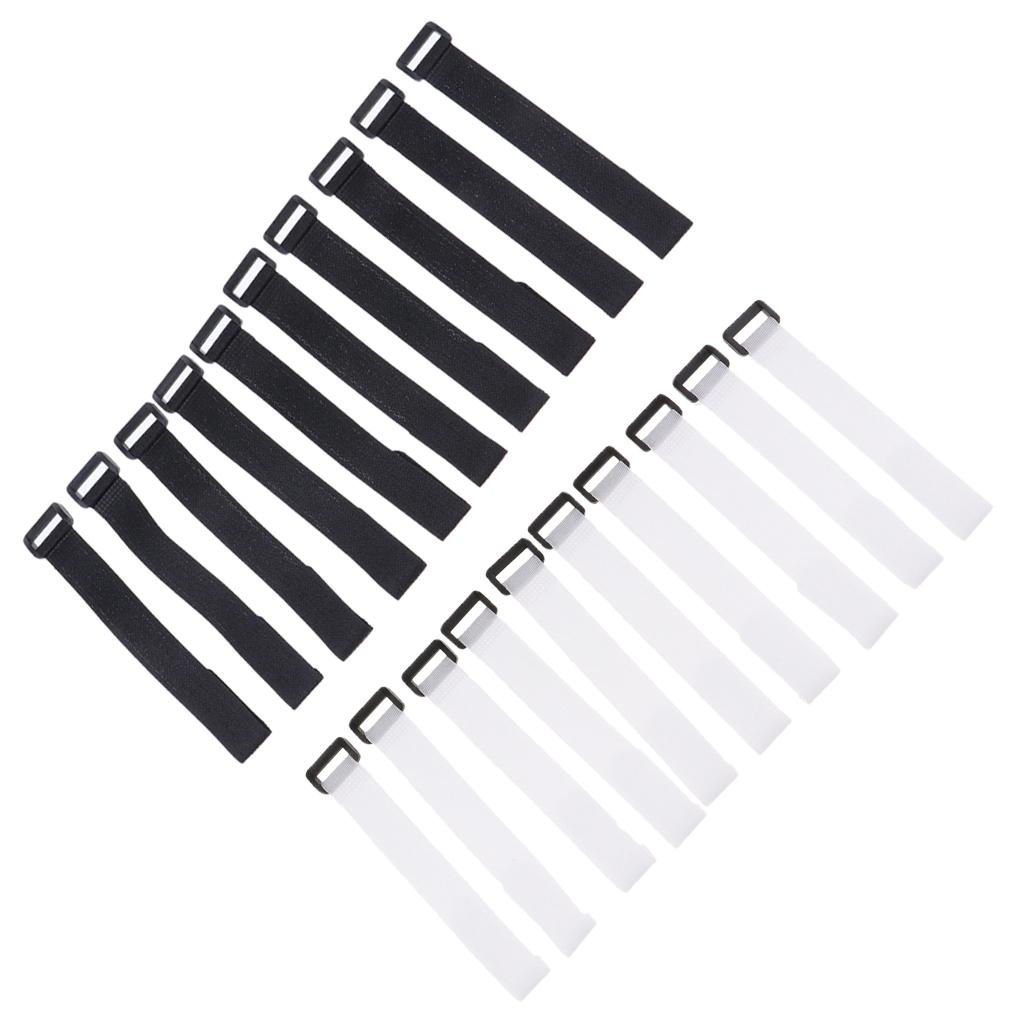 2x10 Pcs Fishing Rod Belt Bands Ties Straps Magic Sticker black