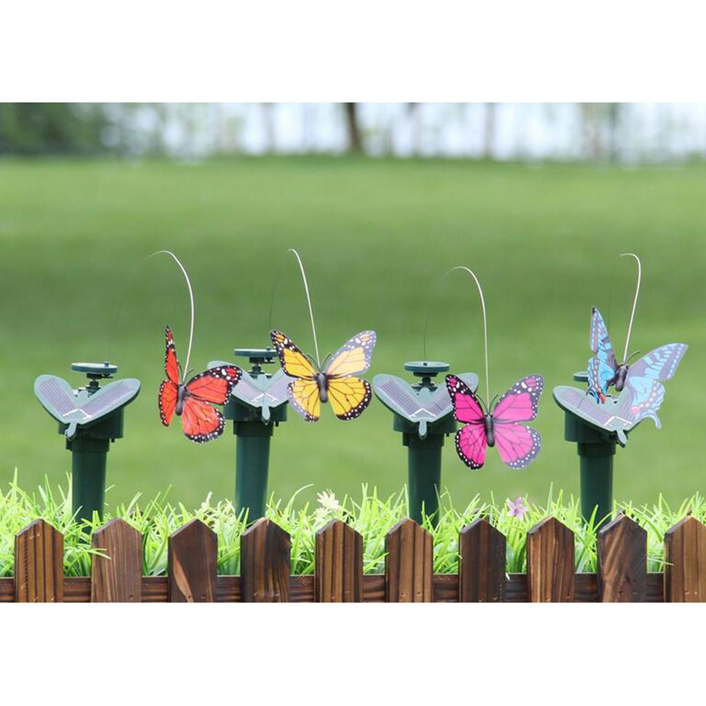 3pcs Solar Power Fluttering Dance Butterfly Balcony Flowerpot Outdoor Decor