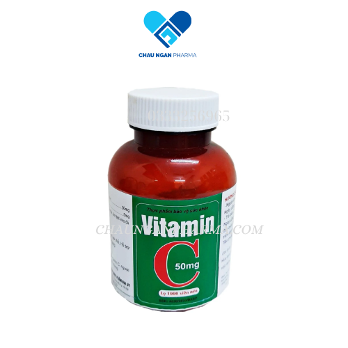 Vitamin C 50mg Đại Uy Bổ sung Vitamin C tăng sức đề kháng, giảm mệt mỏi, chảy máu cam Lọ 1000 viên
