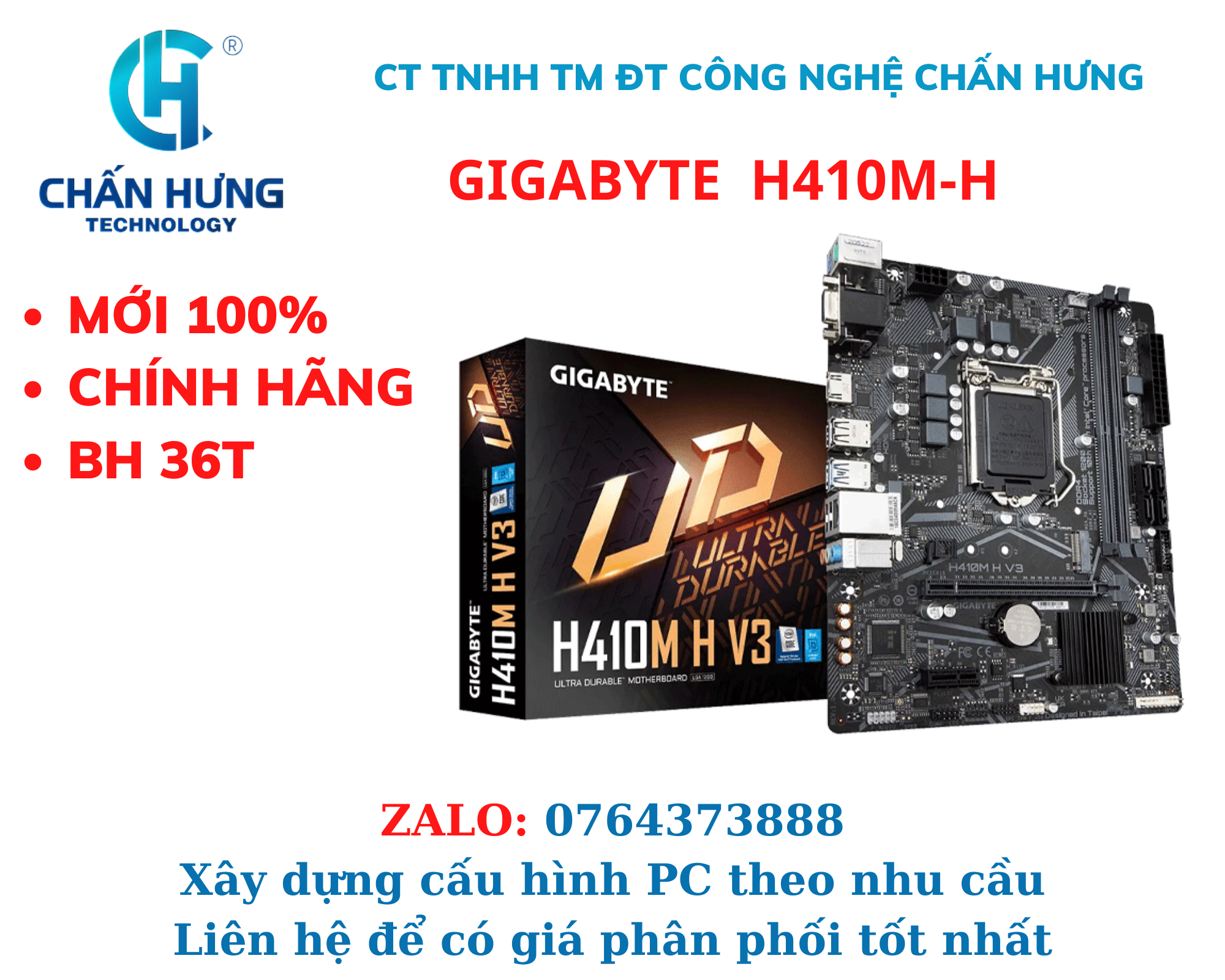 Bo Mạch Chủ Main Gigabyte H410M-H V2 socket LGA1200 - Hàng Chính Hãng