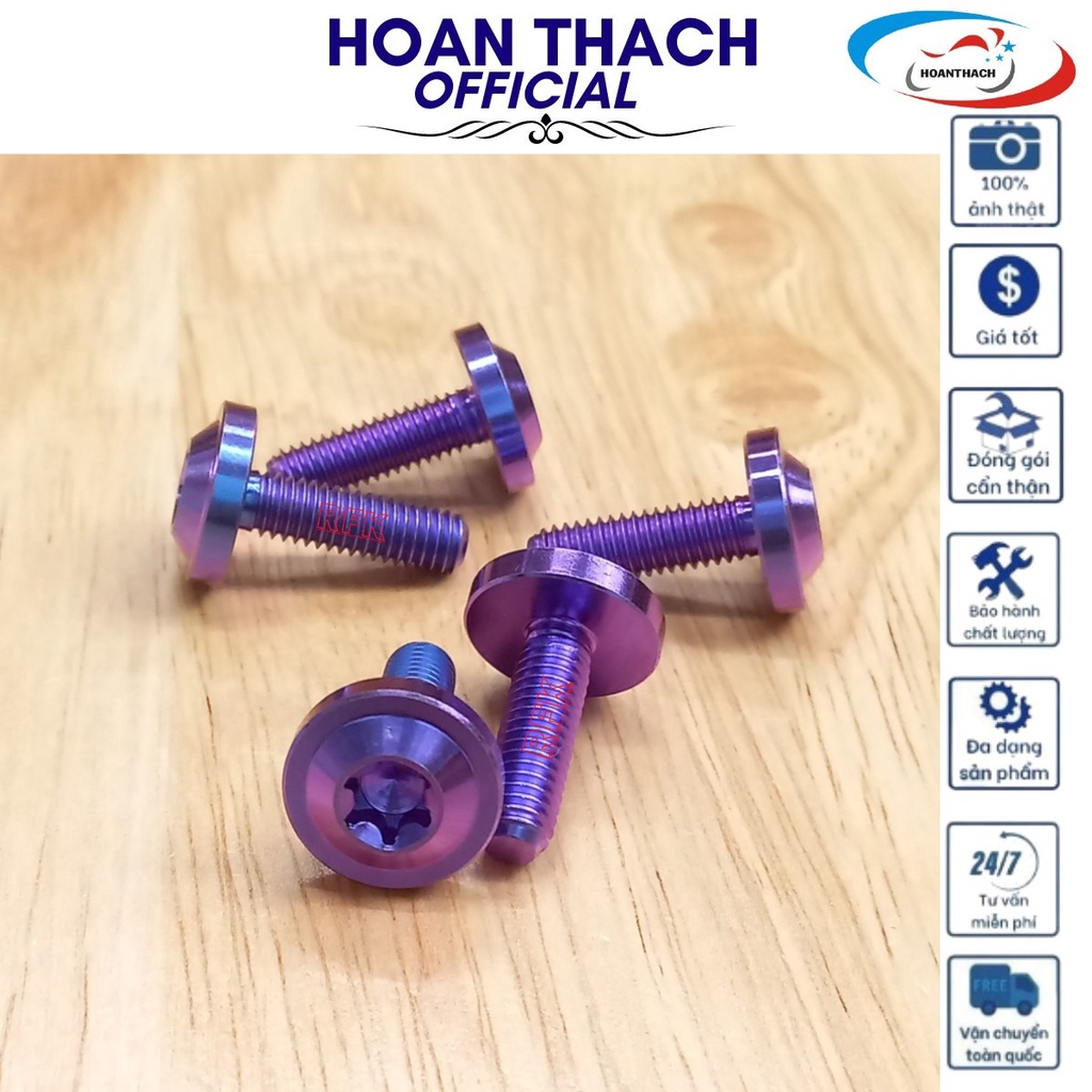 Ốc Gr5 Titan Đầu Dù 6L20 Tím Dùng cho nhiều dòng xe SP010347 (giá 1 con)